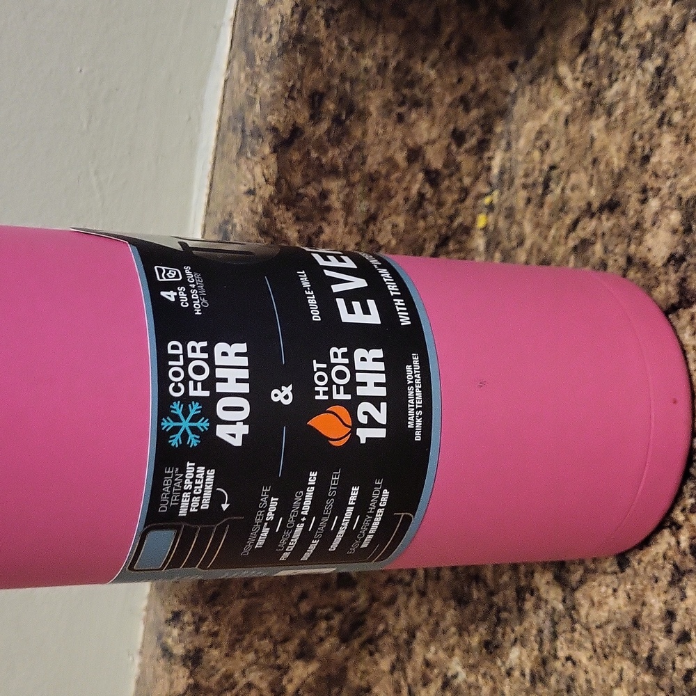 Everett Pink Stainless Steel Water Bottle - Picture 4 of 6